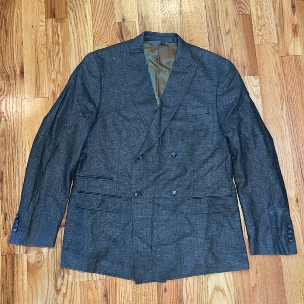 New SEAN JOHN Men's Tailored fit padded shoulder  linen  blazer suit jacket XL